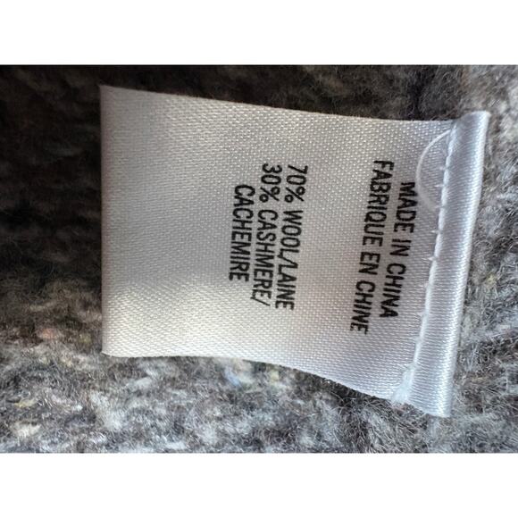 Theory Wool Cashmere Hooded Cardigan Coat Granite Speckled Knit Large Cabincore - Picture 4 of 8